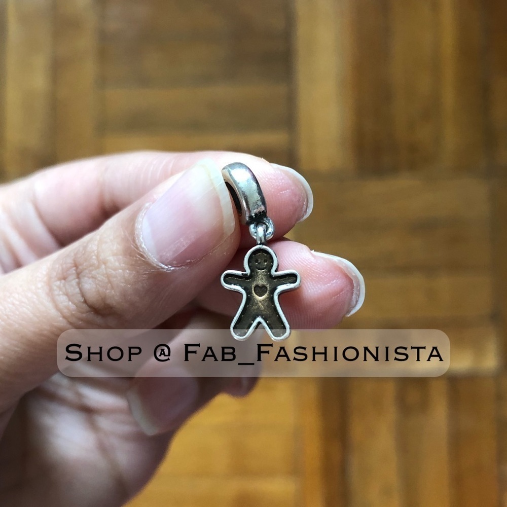 Pandora gingerbread man charm sterling silver